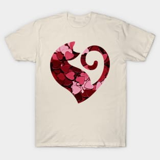 Red Heart Love Cat T-Shirt